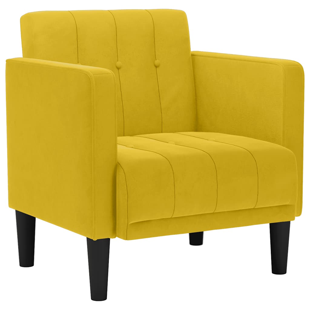 Divano Sedia con Braccioli Giallo 53 cm in Velluto