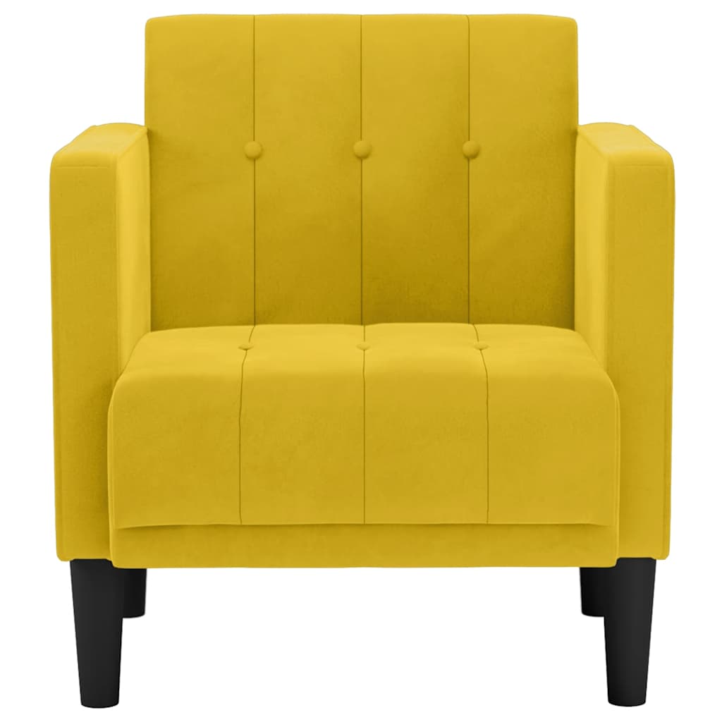 Divano Sedia con Braccioli Giallo 53 cm in Velluto