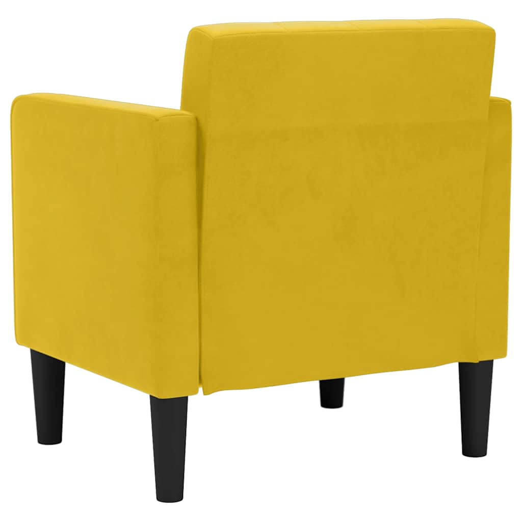 Divano Sedia con Braccioli Giallo 53 cm in Velluto