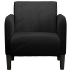 Divano Sedia con Braccioli Nero 54 cm in Velluto