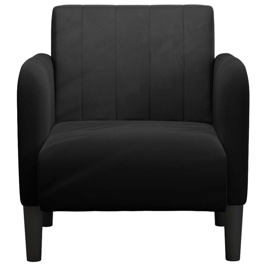 Divano Sedia con Braccioli Nero 54 cm in Velluto