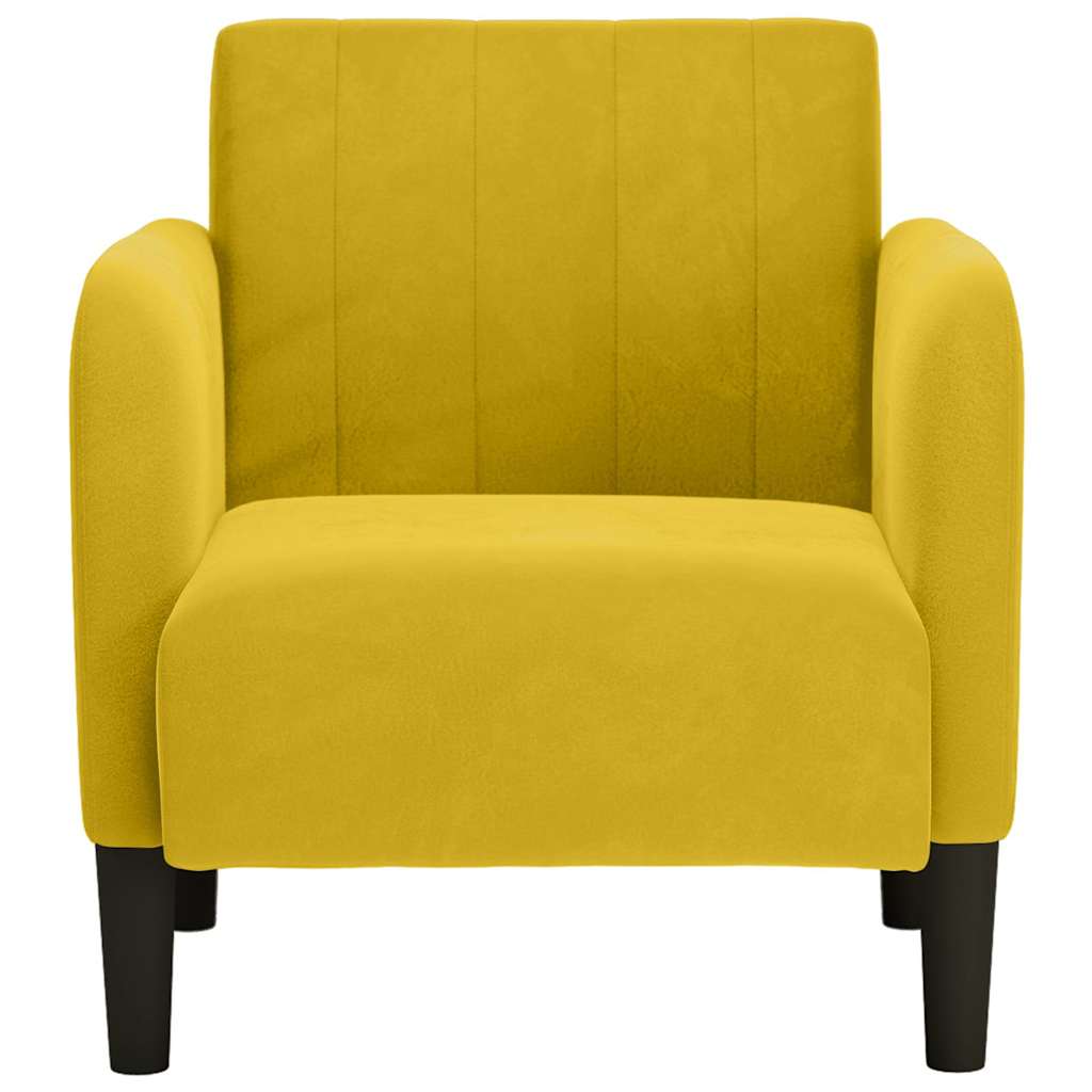 Divano Sedia con Braccioli Giallo 54 cm in Velluto