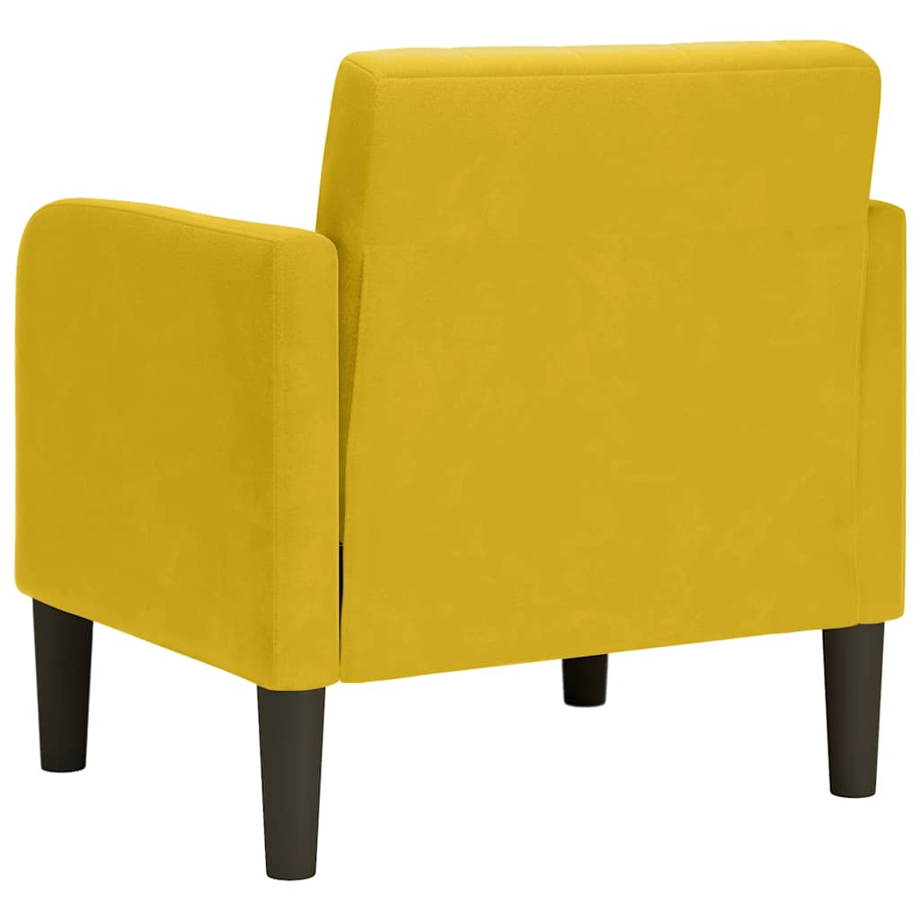 Divano Sedia con Braccioli Giallo 54 cm in Velluto