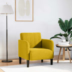 Divano Sedia con Braccioli Giallo 54 cm in Velluto