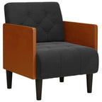 Divano Sedia con Braccioli Nero 55 cm in Velluto