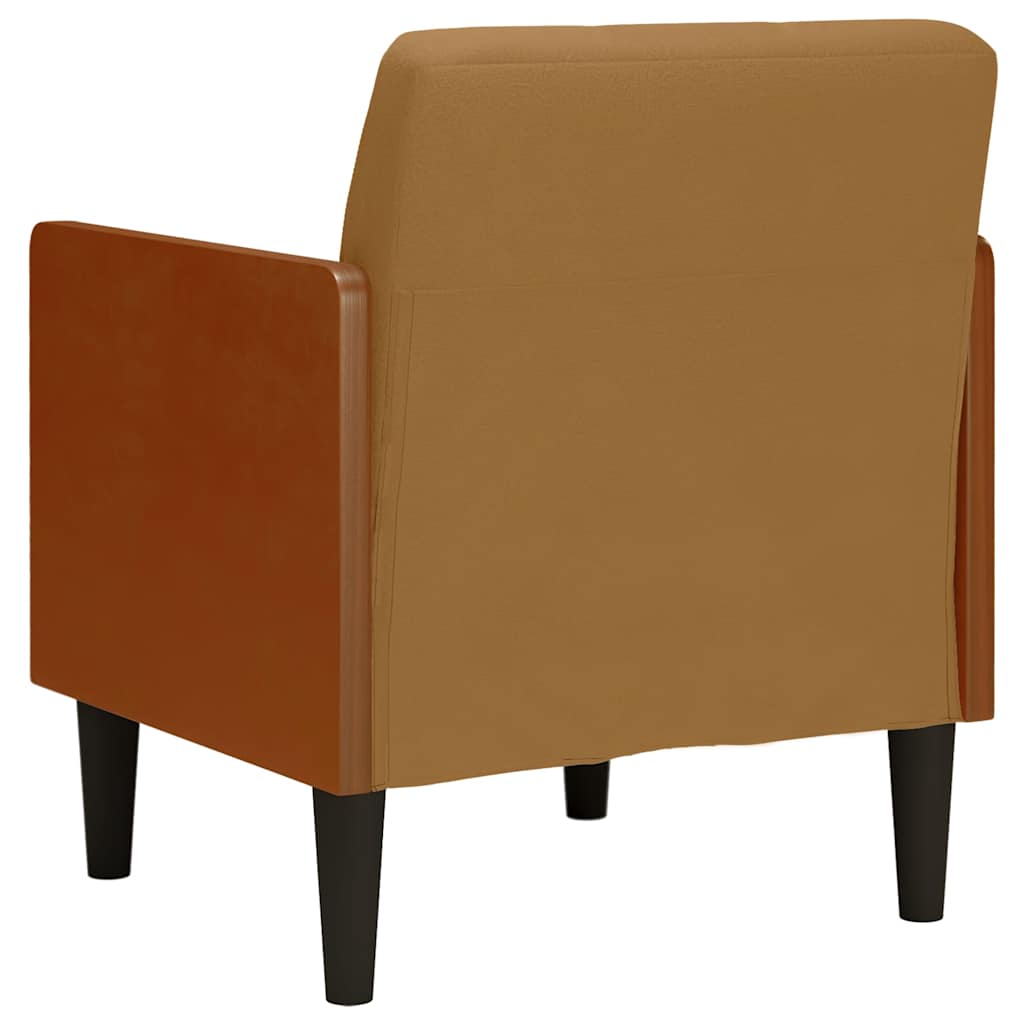 Divano Sedia con Braccioli Marrone 55 cm in Velluto