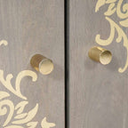 Credenza Grigio e Oro 60 x 33 x 75 cm Legno di mango massello