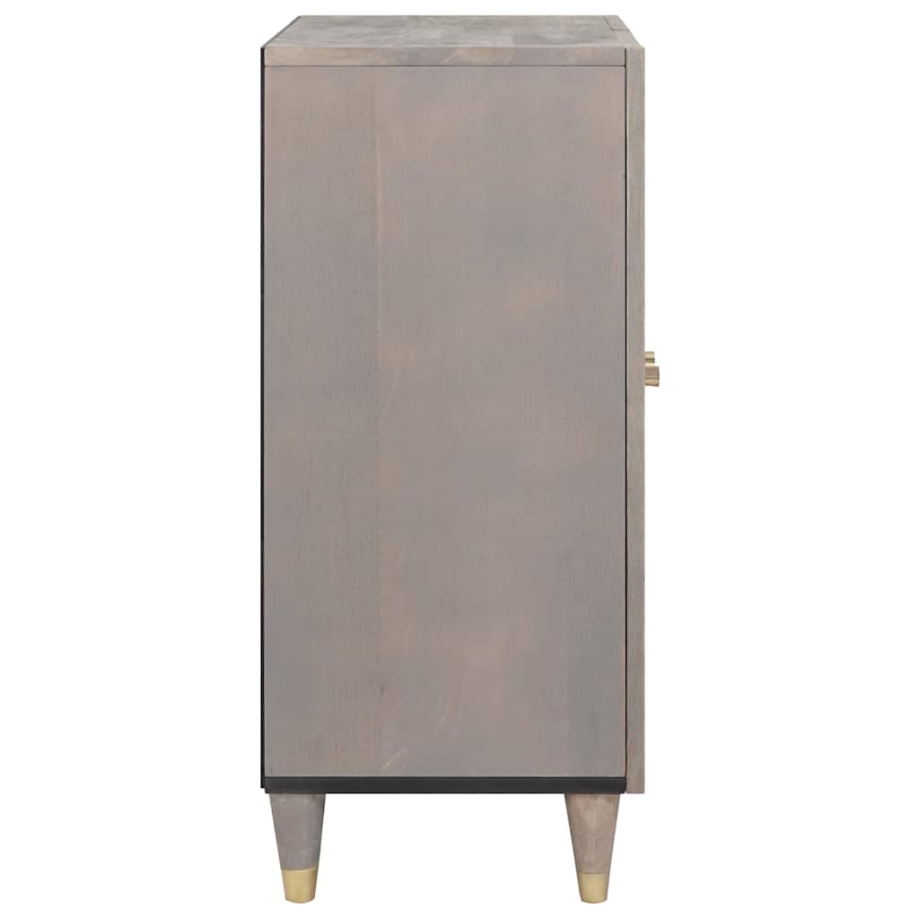 Credenza Grigio e Oro 60 x 33 x 75 cm Legno di mango massello