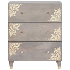 Credenza Grigio e Oro 60 x 33 x 75 cm Legno di mango massello