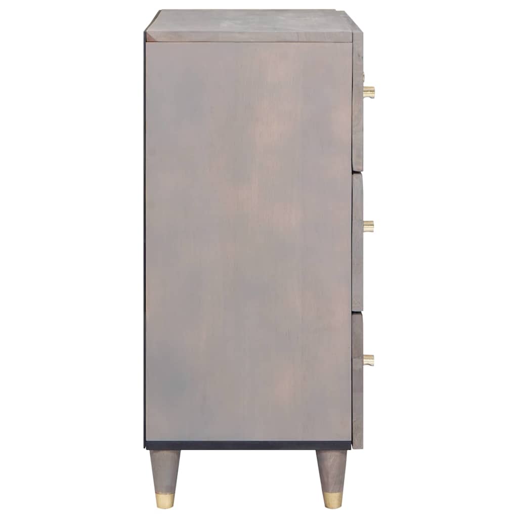 Credenza Grigio e Oro 60 x 33 x 75 cm Legno di mango massello