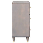 Credenza Grigio e Oro 60 x 33 x 75 cm Legno di mango massello