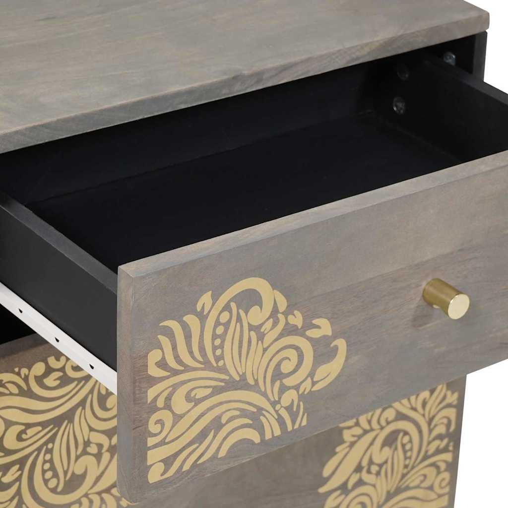 Comodino con porta con cassetto Grigio 50 x 33 x 60 cm