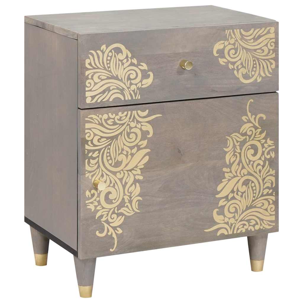 Comodino con porta con cassetto Grigio 50 x 33 x 60 cm
