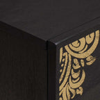 Armadio da Notte Nero 40 x 33 x 46 cm Legno di mango massello