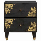 Armadio da Notte Nero 40 x 33 x 46 cm Legno di mango massello