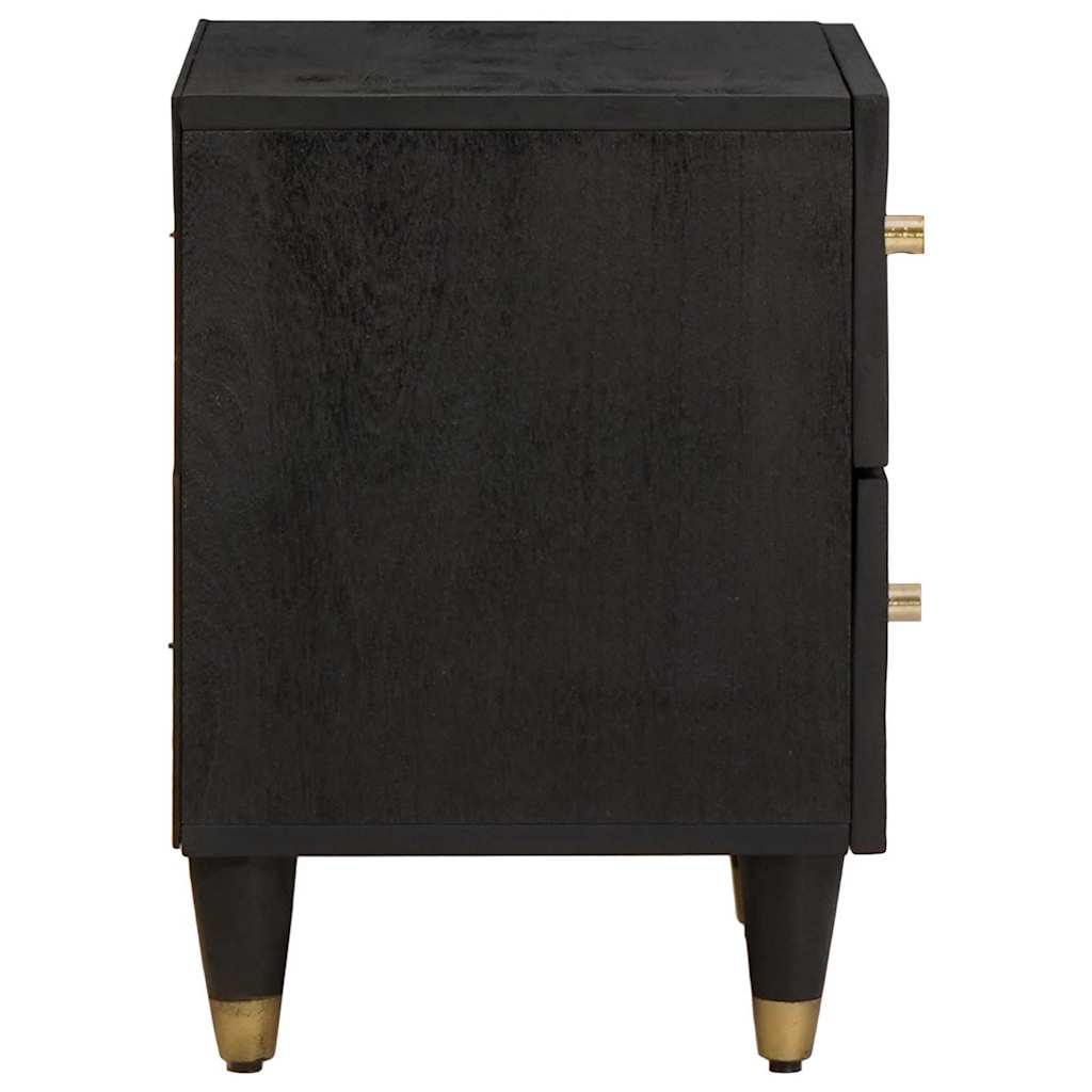 Armadio da Notte Nero 40 x 33 x 46 cm Legno di mango massello
