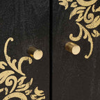 Credenza Nero 60 x 33 x 75 cm Legno di mango massello