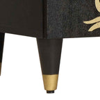 Credenza Nero 60 x 33 x 75 cm Legno di mango massello