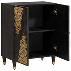Credenza Nero 60 x 33 x 75 cm Legno di mango massello