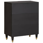 Credenza Nero 60 x 33 x 75 cm Legno di mango massello