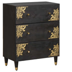 Credenza Nero 60 x 33 x 75 cm Legno di mango massello