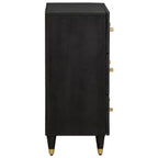 Credenza Nero 60 x 33 x 75 cm Legno di mango massello