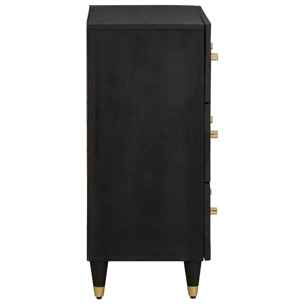 Credenza Nero 60 x 33 x 75 cm Legno di mango massello