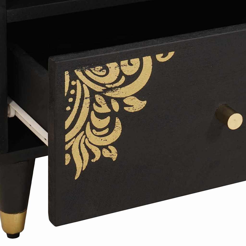 Armadio da Notte con cassetto 2 pcs Nero 40 x 33 x 46 cm