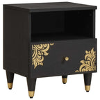 Armadio da Notte con cassetto 2 pcs Nero 40 x 33 x 46 cm