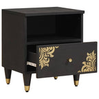 Armadio da Notte con cassetto 2 pcs Nero 40 x 33 x 46 cm