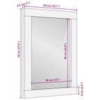 Specchio Rettangolare Marrone e Argento 50 x 2,5 x 70 cm