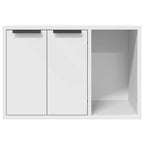 Recinto Lettiera Gatti Bianco 60x40x40 cm in Truciolato