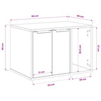 Recinto Lettiera Gatti Bianco 60x40x40 cm in Truciolato
