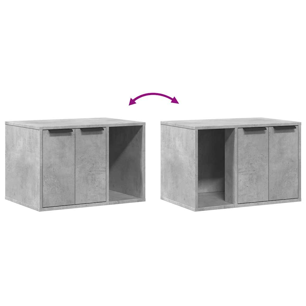 Recinto Lettiera Gatti Grigio Cemento 60x40x40 cm in Truciolato