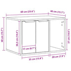 Recinto Lettiera Gatti Grigio Cemento 60x40x40 cm in Truciolato