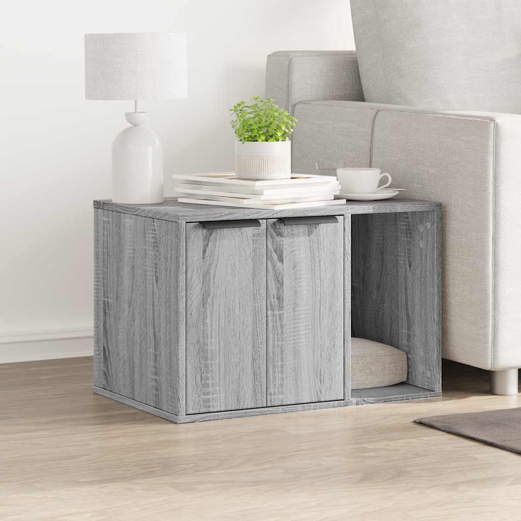 Recinto Lettiera Gatti Grigio Sonoma 60x40x40 cm in Truciolato