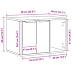 Recinto Lettiera Gatti Legno Vecchio 60x40x40 cm in Truciolato