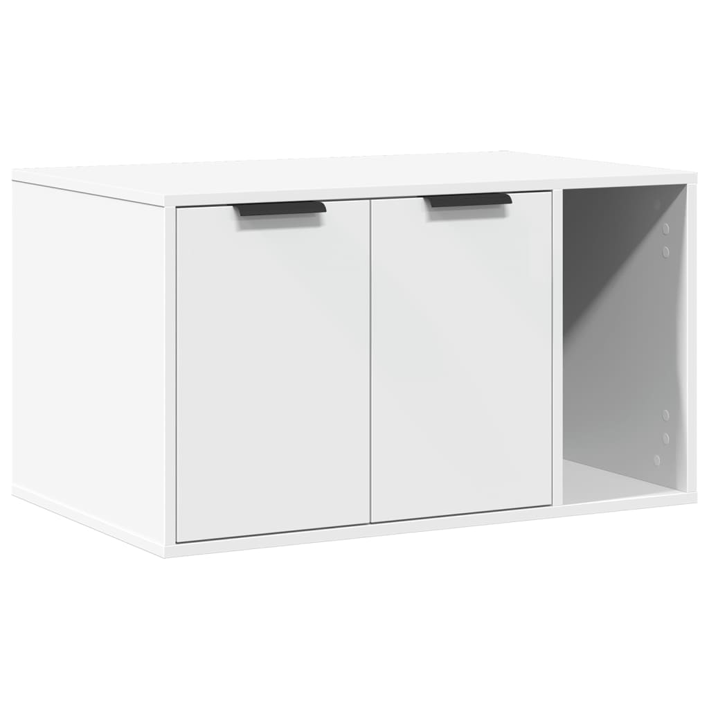 Recinto per Lettiera per Gatti Bianco 80x50x45 cm in Truciolato