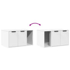 Recinto per Lettiera per Gatti Bianco 80x50x45 cm in Truciolato