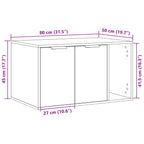 Recinto per Lettiera per Gatti Bianco 80x50x45 cm in Truciolato