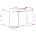 Recinto Lettiera Gatti Grigio Cemento 60x40x40 cm in Truciolato