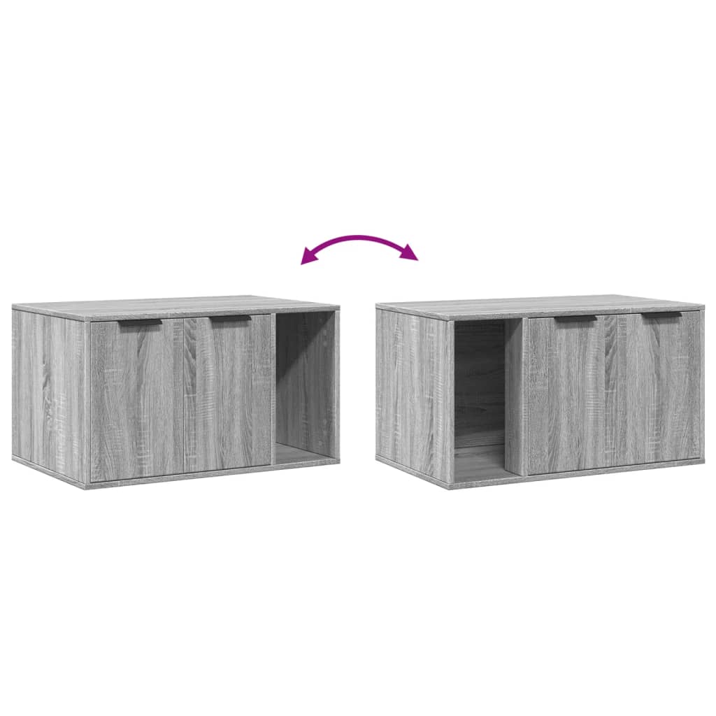 Recinto Lettiera Gatti Grigio Sonoma 80x50x45 cm in Truciolato