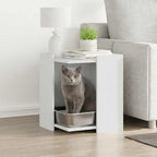 Recinto per Lettiera per Gatti Bianco 80x50x45 cm in Truciolato