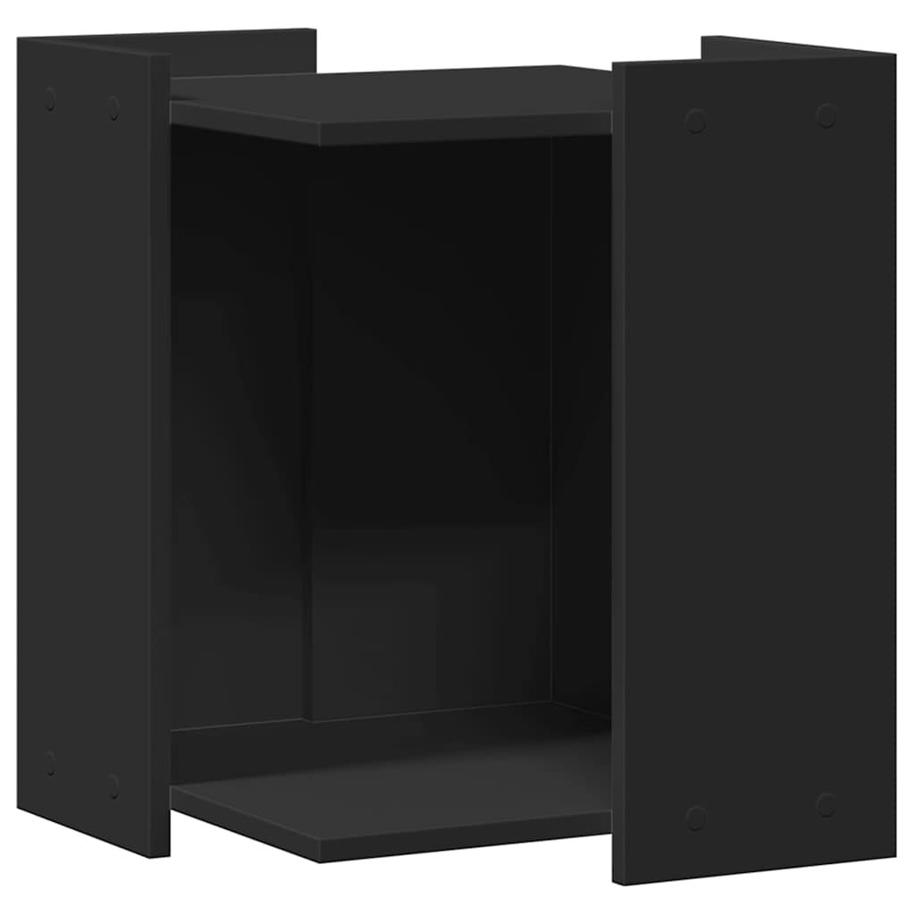 Recinto per Lettiera per Gatti Nero 60x40x40 cm in Truciolato