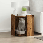 Recinto Lettiera Gatti Grigio Sonoma 60x40x40 cm in Truciolato
