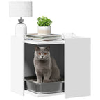 Recinto per Lettiera per Gatti Bianco 53x53x51 cm in Truciolato