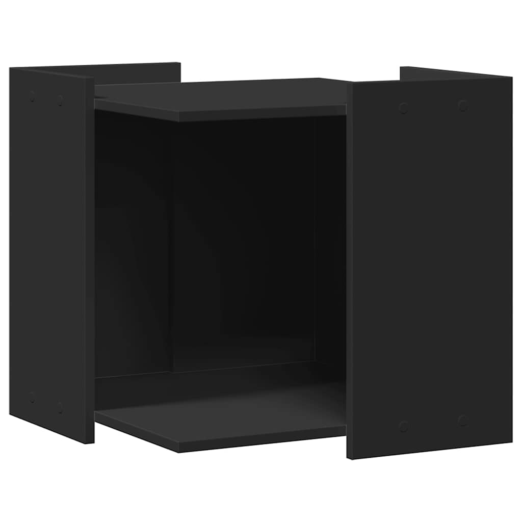 Recinto per Lettiera per Gatti Nero 53x53x51 cm in Truciolato