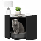 Recinto per Lettiera per Gatti Nero 53x53x51 cm in Truciolato