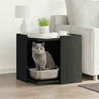 Recinto per Lettiera per Gatti Nero 53x53x51 cm in Truciolato