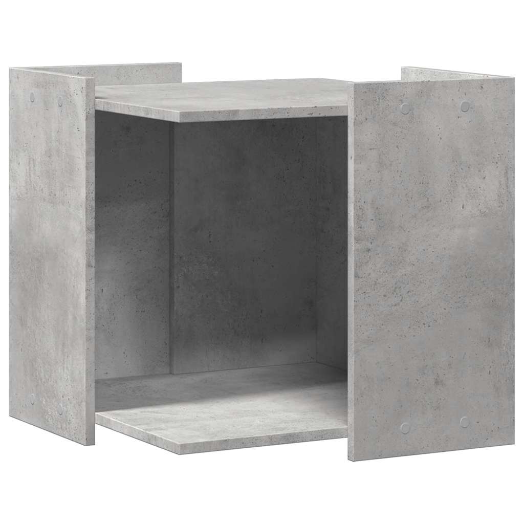 Recinto Lettiera Gatti Grigio Cemento 53x53x51 cm in Truciolato